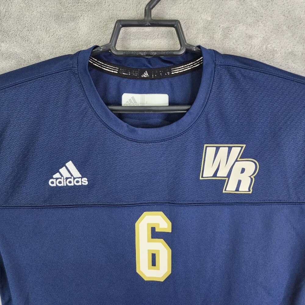 Mens Blue Adidas WR Number 6 Soccer Jersey Short Sleeve Crew Neck Size L - Picture 3 of 9